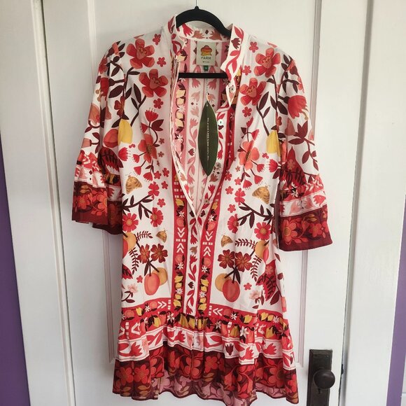 NWT Farm Rio Off-White Romantic Orchard Mini Dress, Size M - Picture 7 of 7